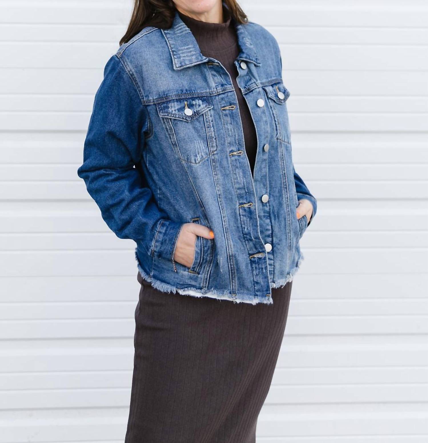 Mikarose Janice Denim Jacket in dark wash - women's jacket