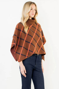 Thml - Mockneck Chain Print Jacquard Poncho