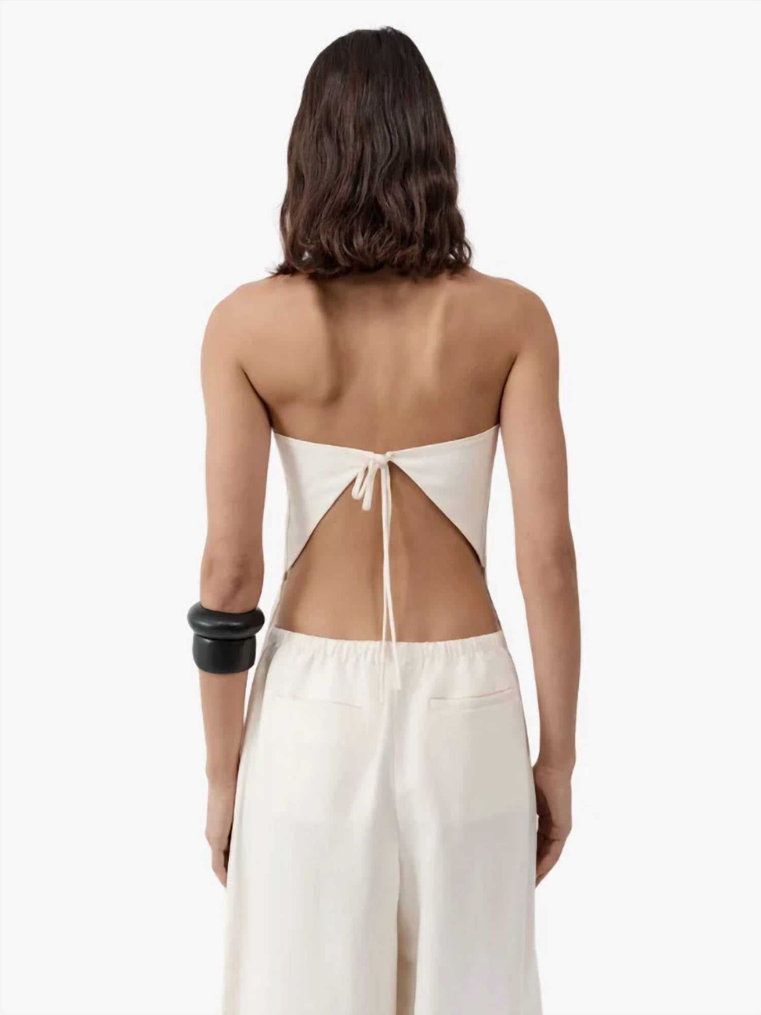 St. Agni - Strapless Rouleau Tie Top