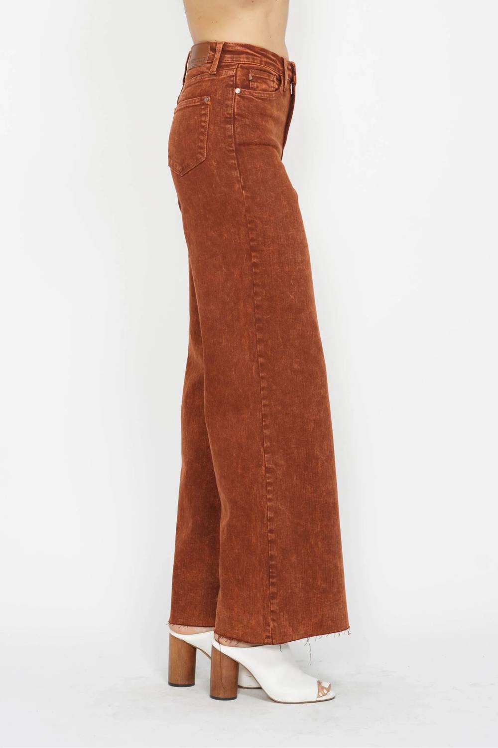 Judy Blue - High Waist Garment Dyed Retro Wide Leg Jeans