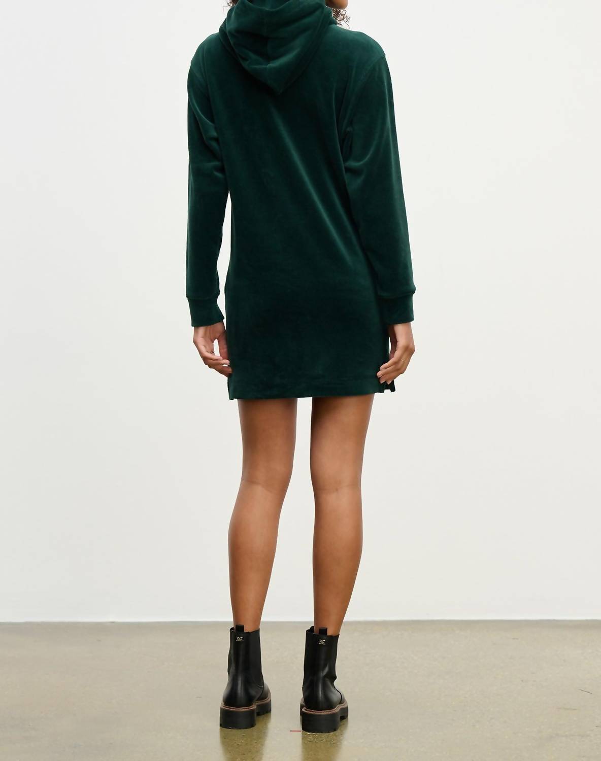 Velvet By Graham & Spencer - Deavy Velour Hoodie Dress