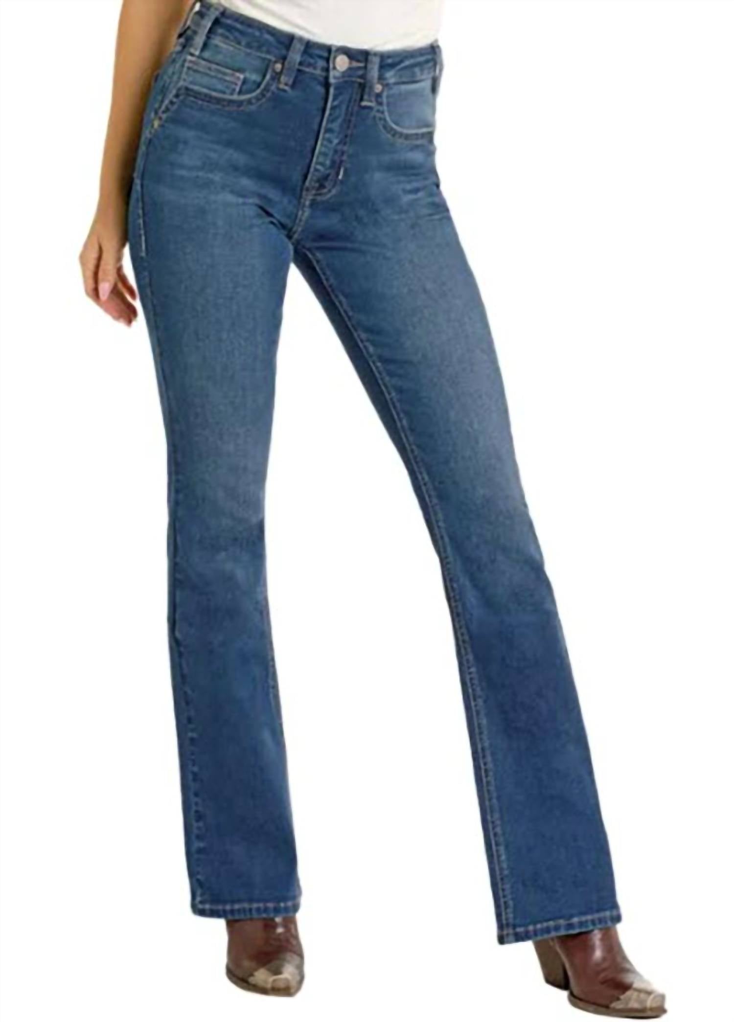 Rock & Roll Denim - Women's Cowgirl High Rise Boot Cut Stretch Jean