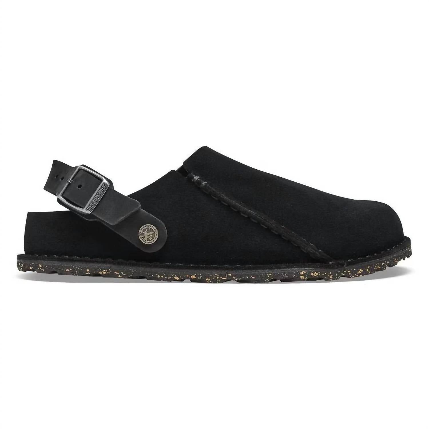 BIRKENSTOCK Women's Lutry Suede Clog in black - women's shoe