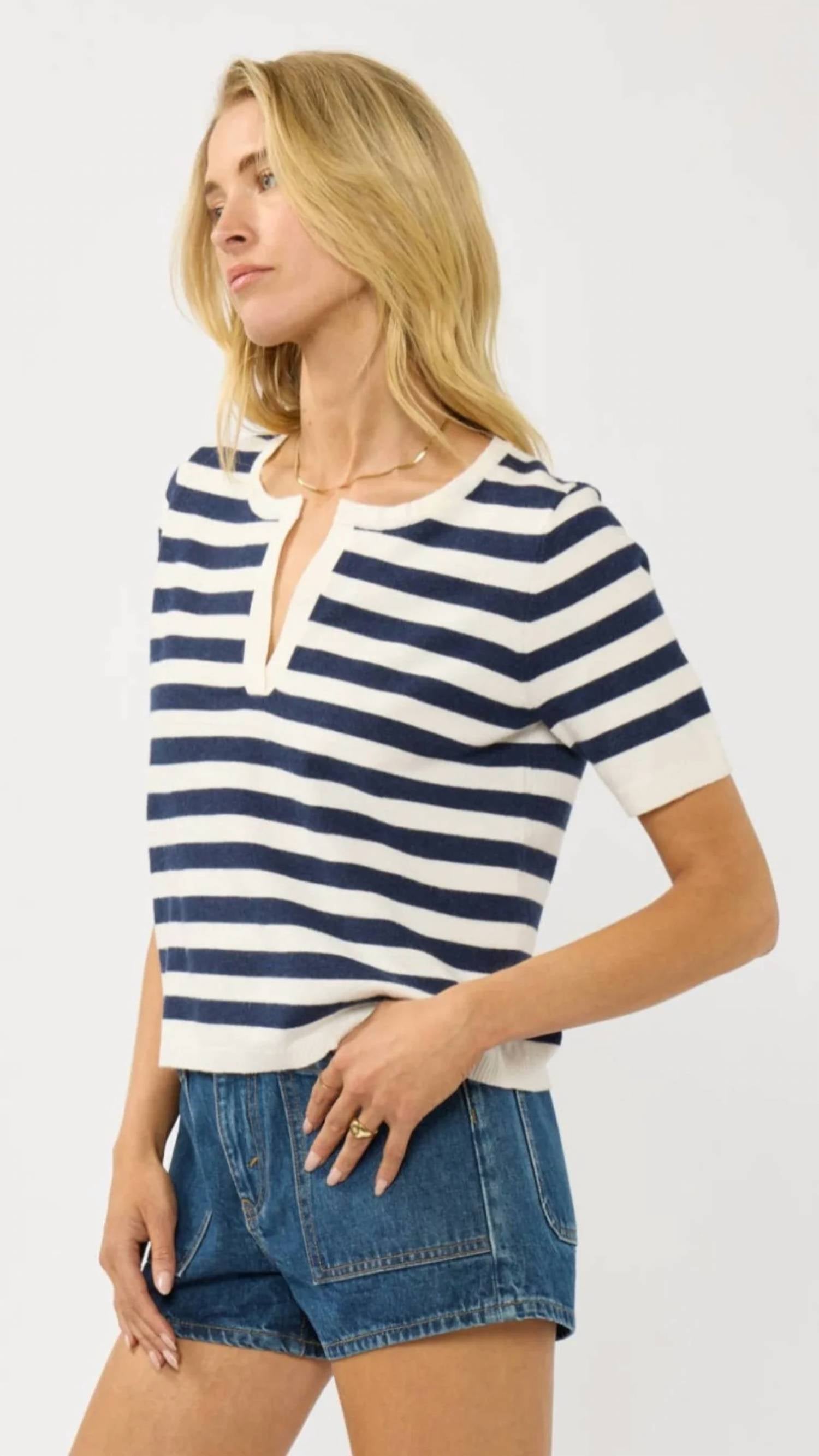 Lovestitch - Stripe Polo Top