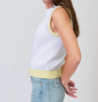Central Park West - Birdie Two Toned Whipstitch Shell Top