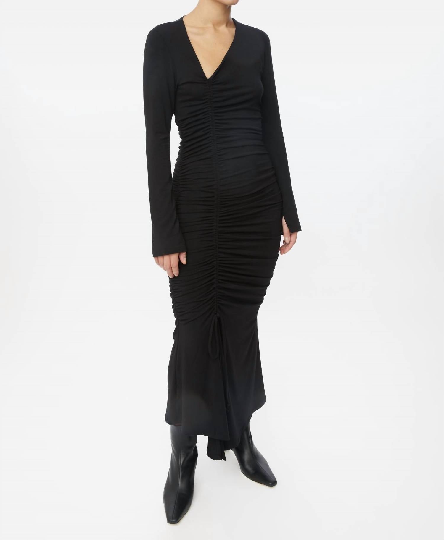 Dāl The Label - Ruched Asymmetric Midi Dress