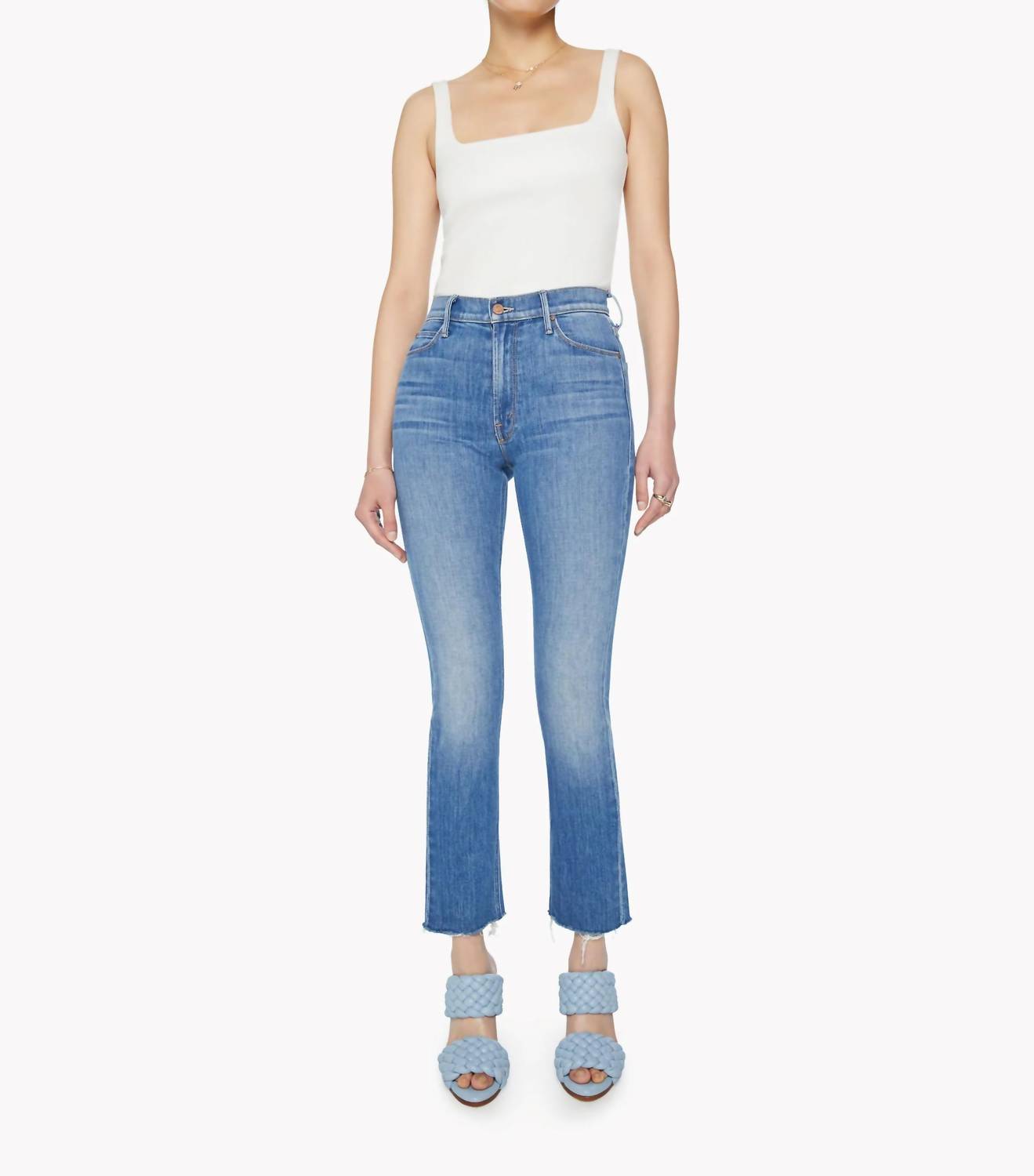 Mother - Mid Rise Dazzler Ankle Fray Jeans