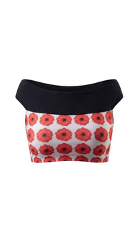 Voglia Swimwear Siobhann Bandeau Bikini Top in red - women's swimwear - detail view