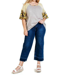Umgee - Camo Bell Sleeve Top