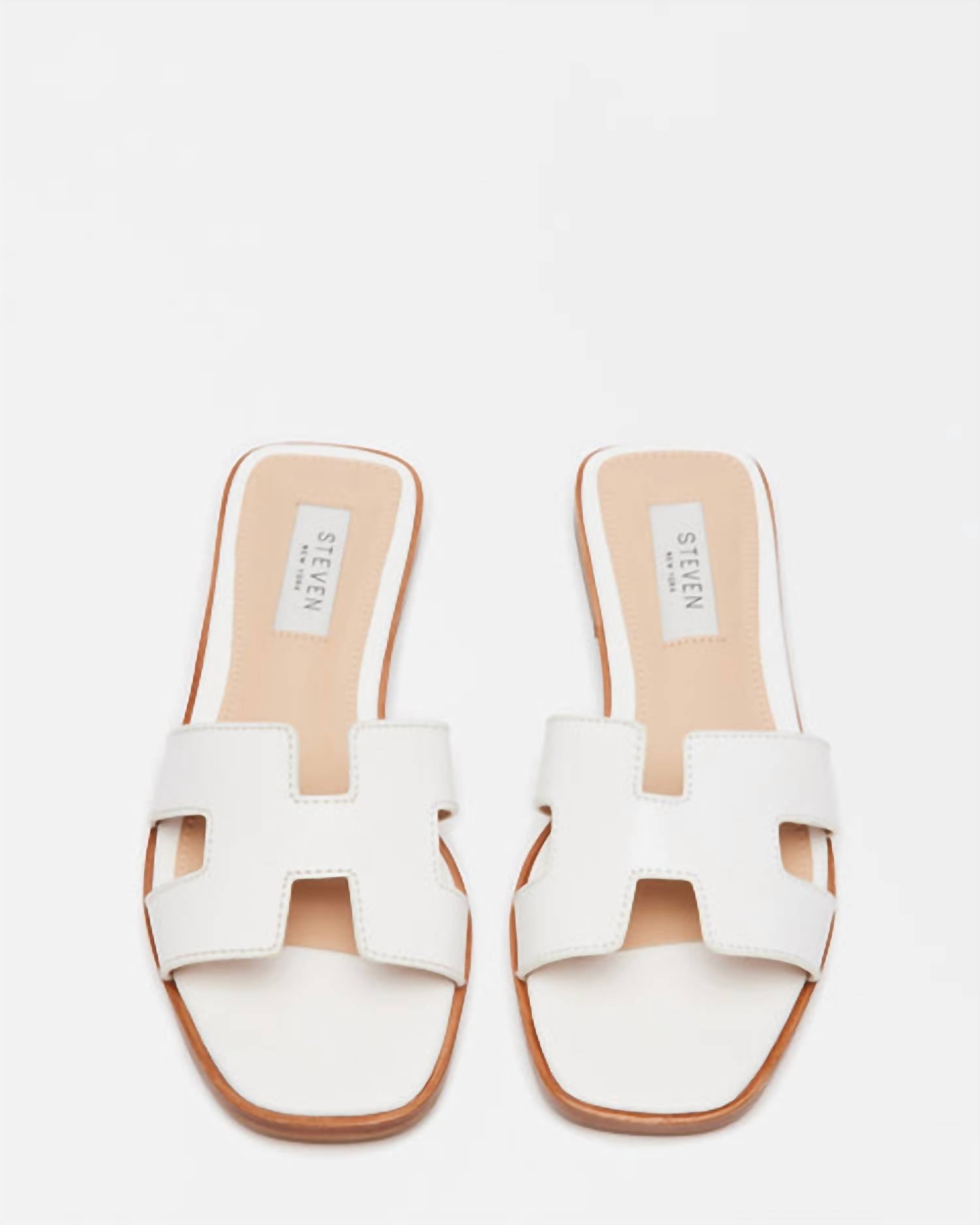 STEVE MADDEN Women's Haydn H Strap Leather Sandal in white - women's sandal