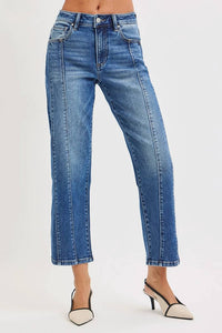 Risen - High Rise Cactus Desert Crop Straight Jeans