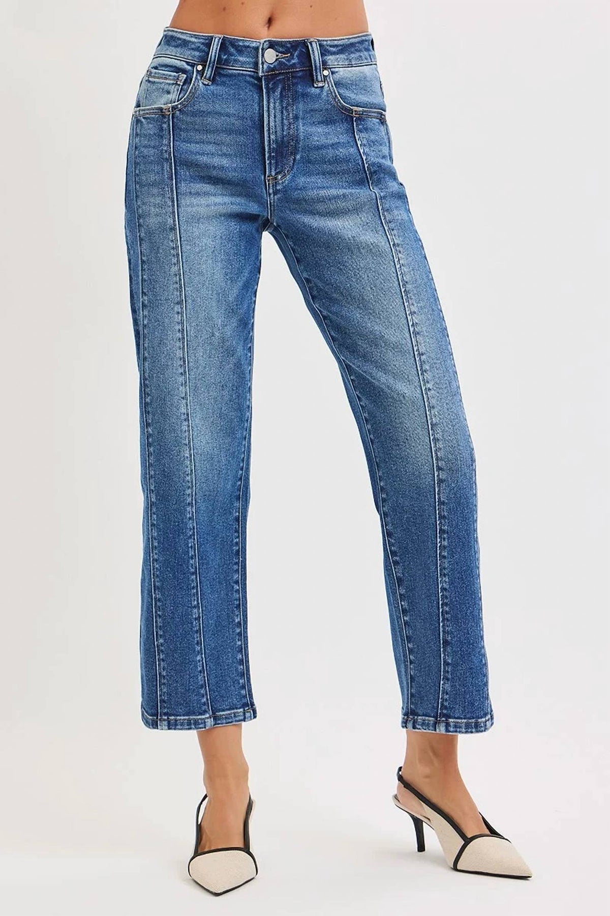Risen - High Rise Cactus Desert Crop Straight Jeans