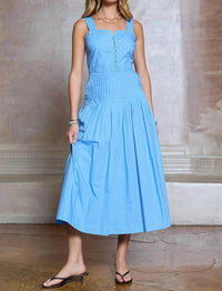 Current Air - Embroidered Sleeveless Midi Dress
