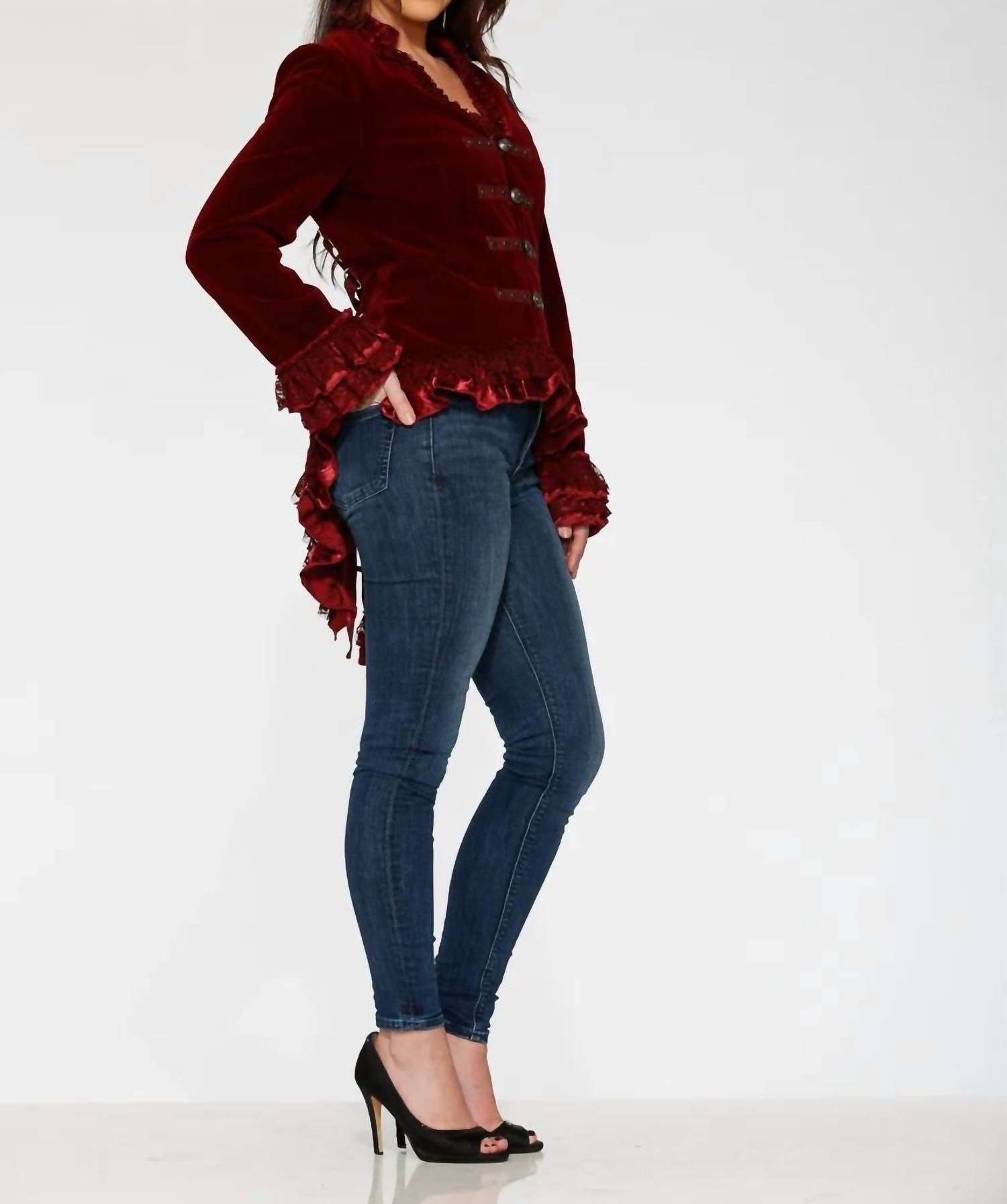 Orchid Bloom - Gloria Velvet Tailed Jacket