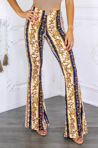 Surelymine - Paisley Print Buttery Soft Flare Bell Bottom