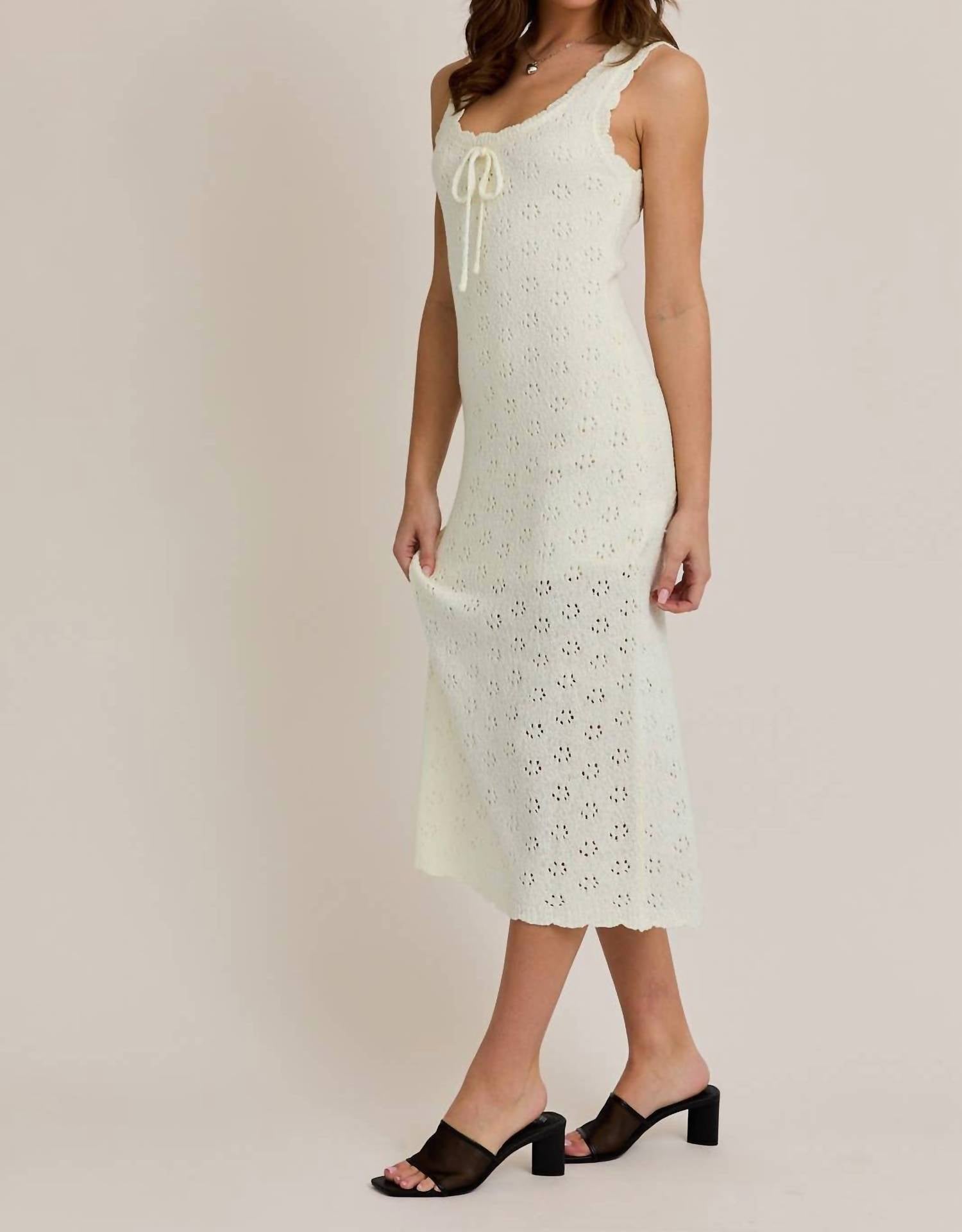 Le Lis - Pointelle Sweater Midi Dress