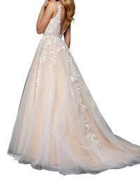 Sherri Hill - Beaded Embroidered Tulle V Neck A Line Dress