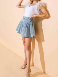 Flying Tomato - Dropped Waist Mini Skirt