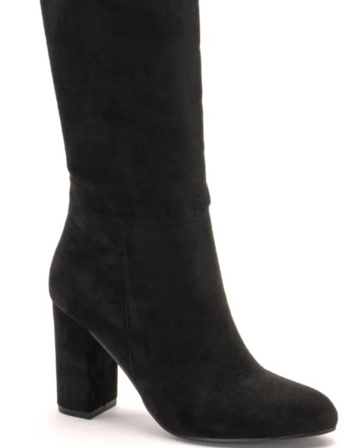 Corkys Footwear Women's Two Faced Suede Boots in black - women's shoe - detail view