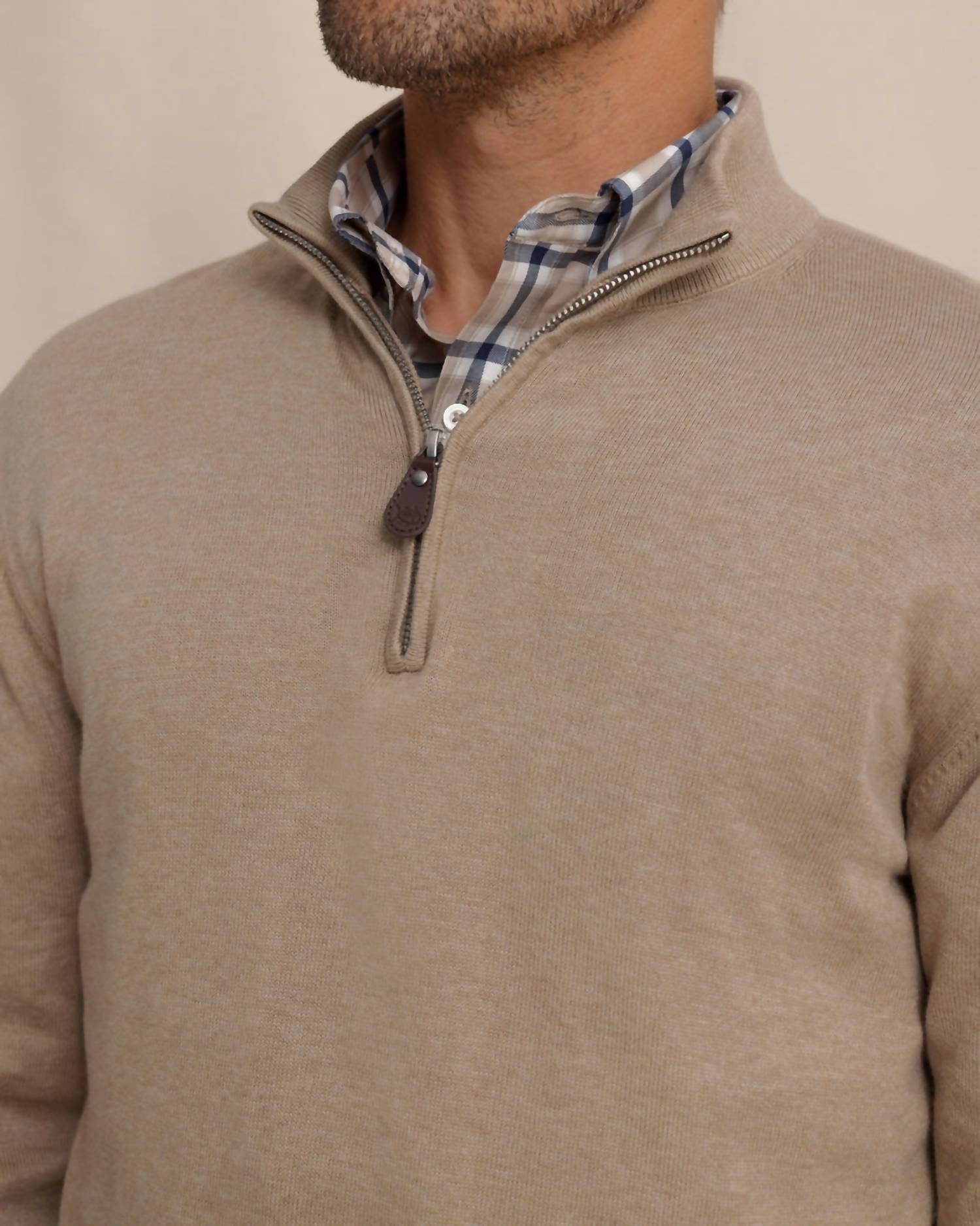 Southern Tide - Whitehaven Heather Quarter Zip Sweater