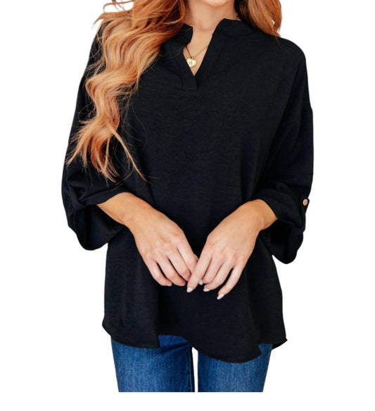 White Birch - Midnight In Manhattan V-Neck Blouse