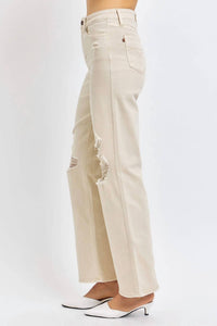 Judy Blue - High Waist Garment Dyed Detroy 90's Straight Jeans