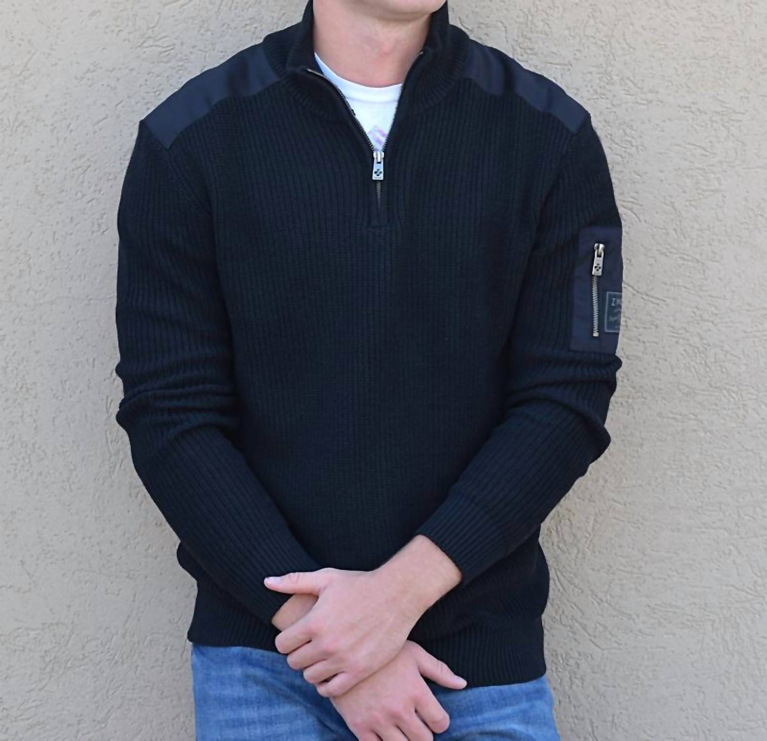 Zimego - Mock Neck Polo Sweater With Pocket – Snagged & Bagged