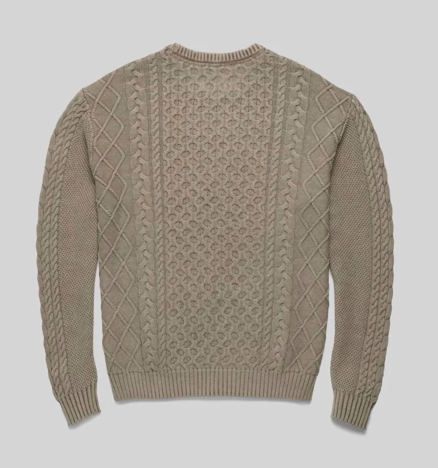 Surfside Supply Men's Edward Eddie Knit Sweater in chinchilla - men's sweater - detail view