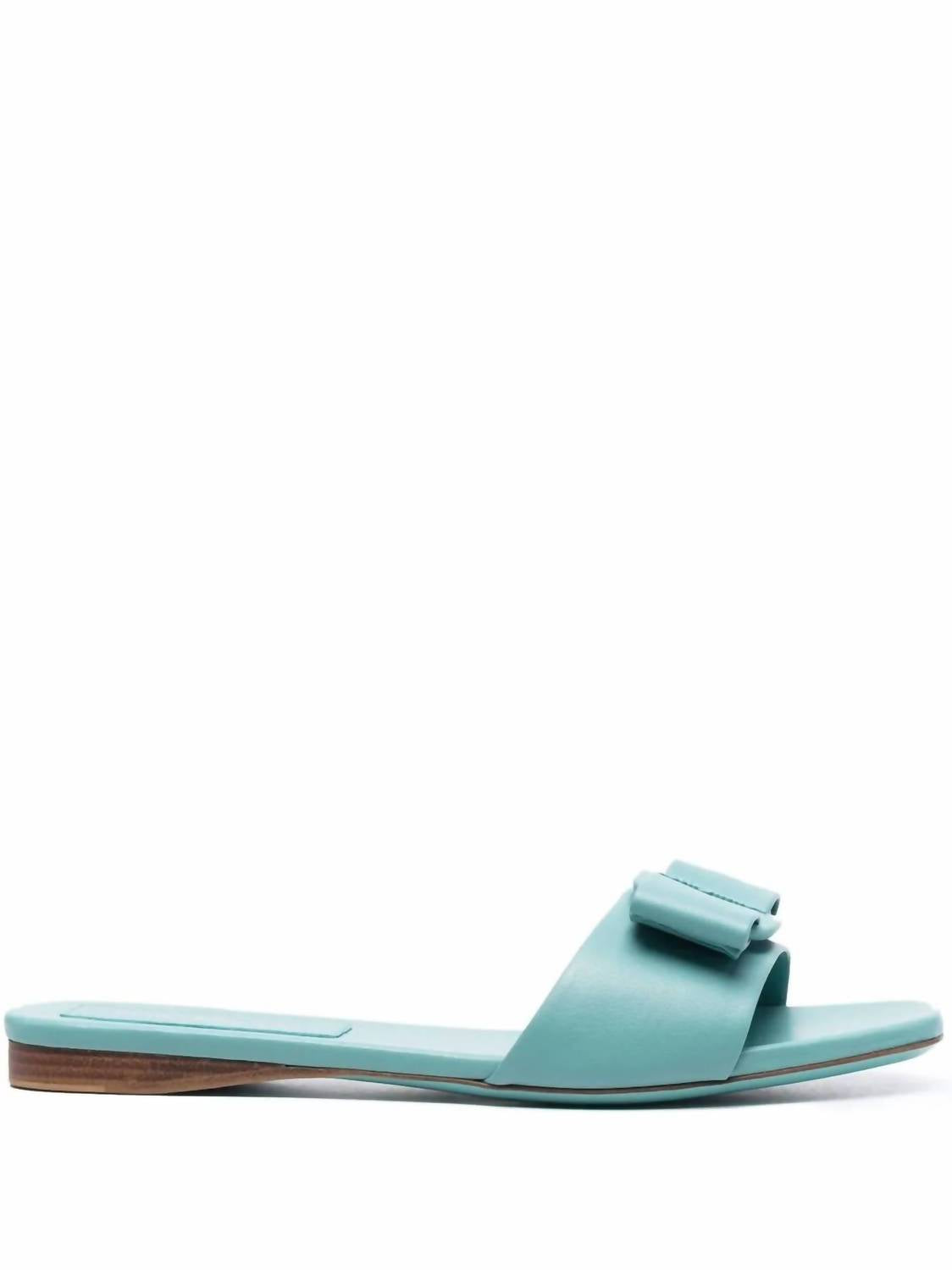 Salvatore Ferragamo Women's Embossed Bow Sandals in blue - women's sandal