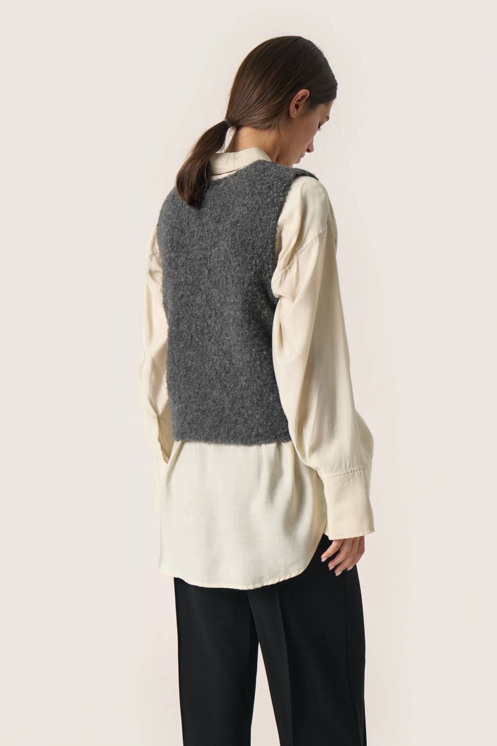 Soaked In Luxury - Venessa V-neck Fluffy Knit Waistcoat