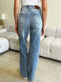 Judy Blue - Women's High Waist Front Yoke Retro Wide Leg Jeans