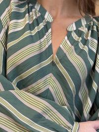 XIRENA Julien Long Sleeve Top in spruce stripe - women's long sleeve top - alternate view