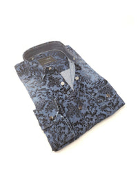 Eight X - Men's Snap Button Denim Shirt With Flocking