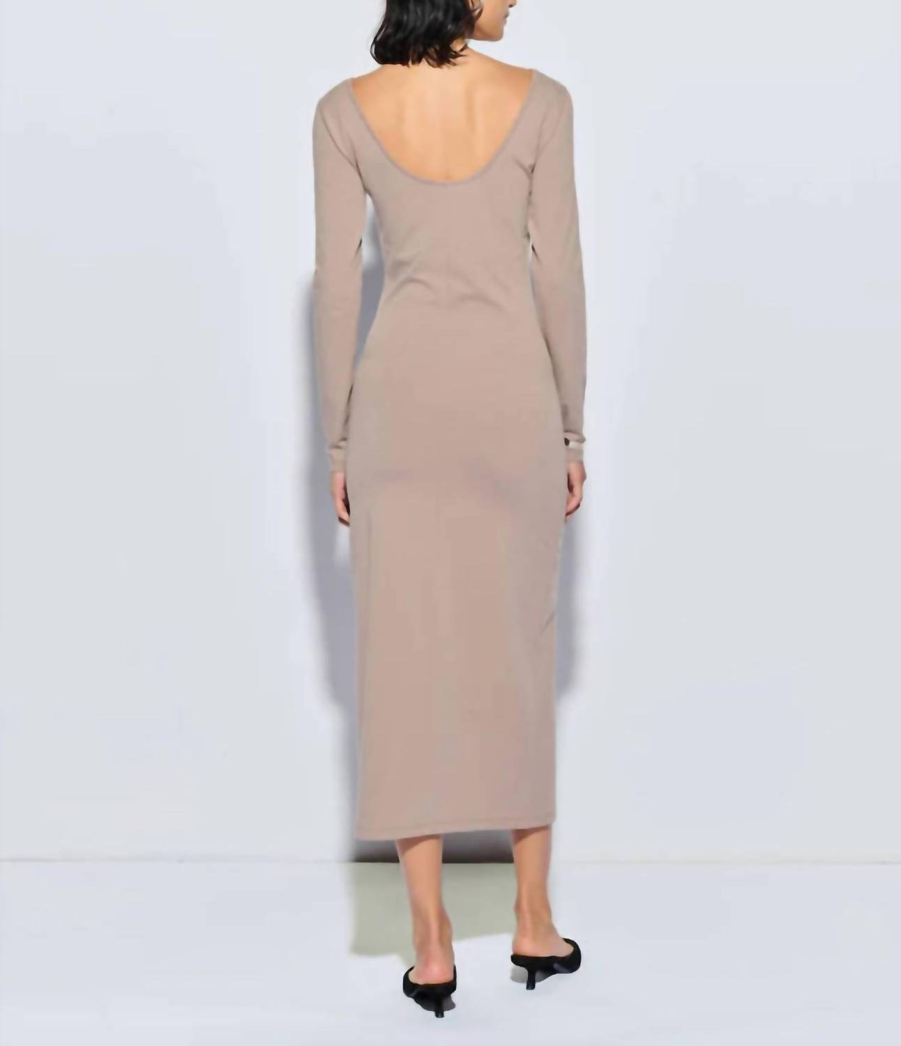 Nation LTD Alma Column Dress in mushroom - women's dress - alternate view