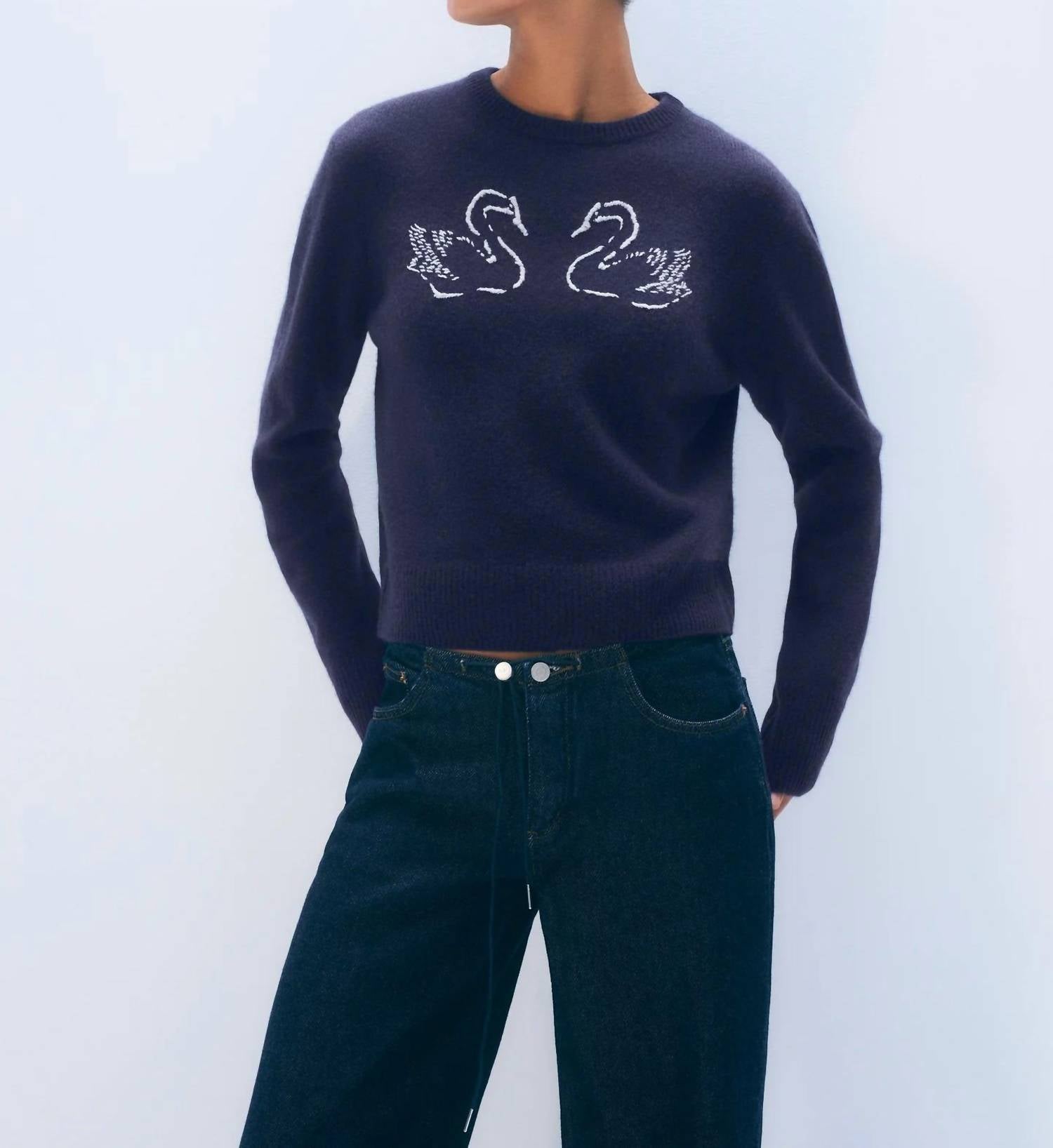 White + Warren - Cashmere Swan Crew Top
