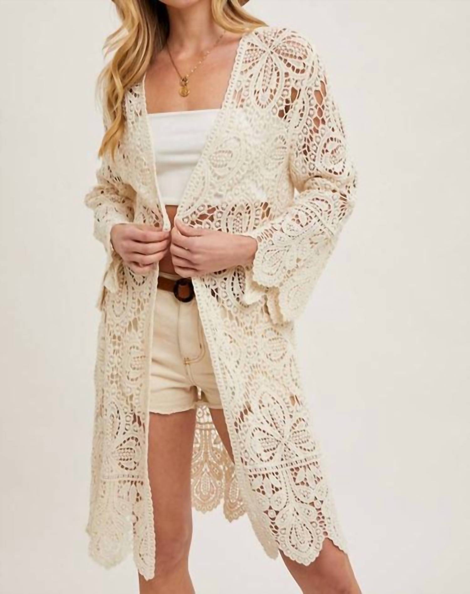 Bluivy - Southern Charm Bell Sleeve Cardigan