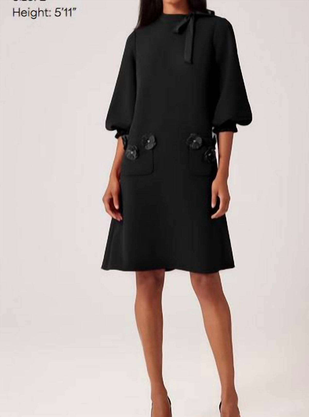 Teri Jon - CREPE TIE BACK FLOWER DRESS