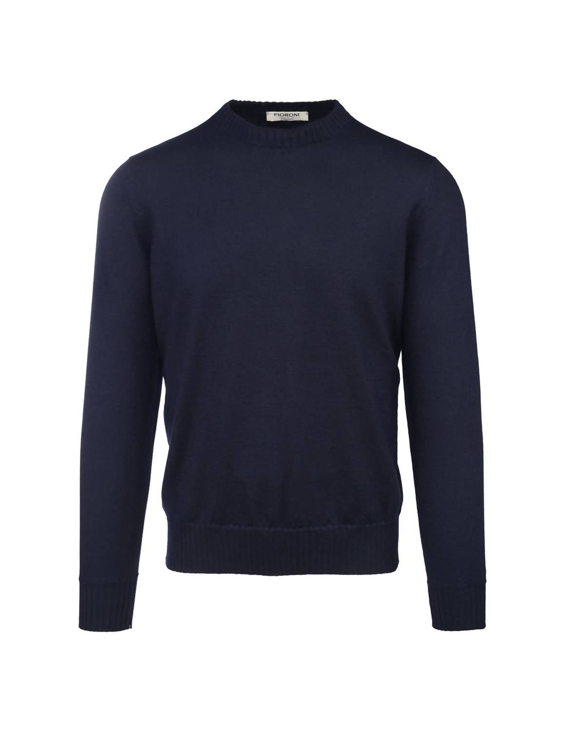 Fioroni Cashmere Duvet Cashmere Crewneck Sweater in navy - women's sweater - view 5