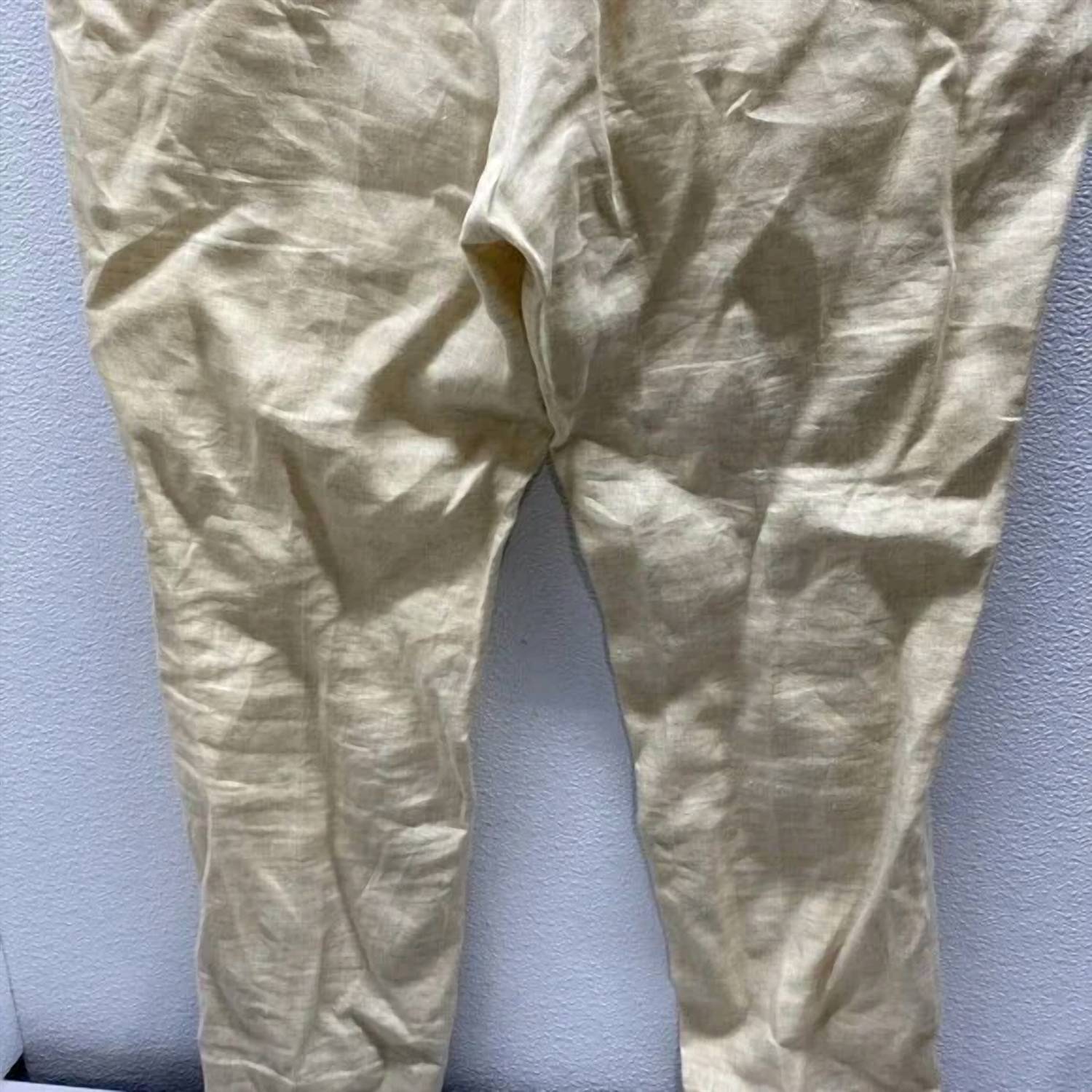 Ermenegildo Zegna Men’s Flat Front Linen Tailored Pants in ivory - men's pants - alternate view