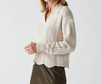 Michael Stars - Famke Cropped Collared Pullover