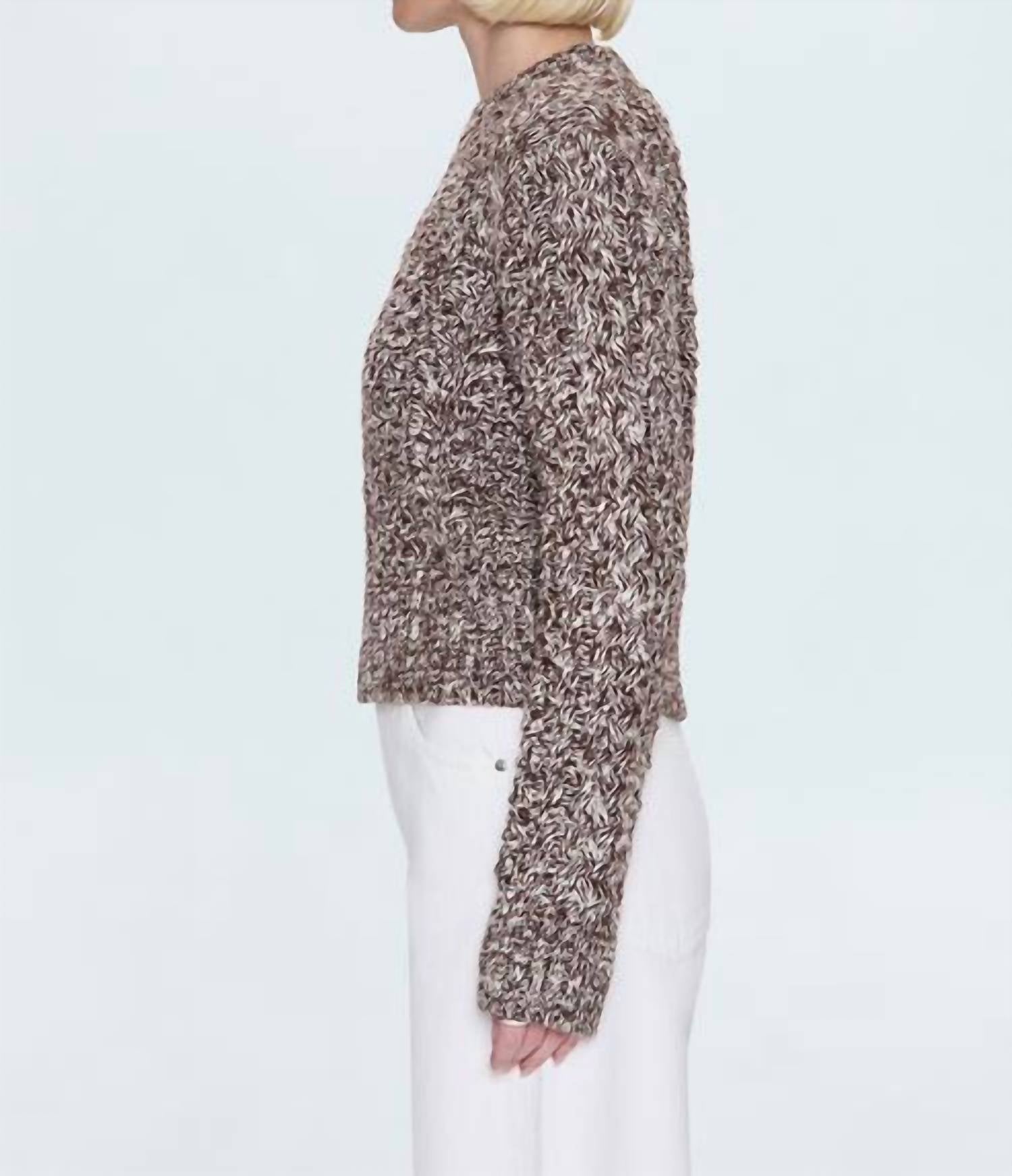 PISTOLA Quinn Sweater in chocolate marl 1 - women's sweater - detail view