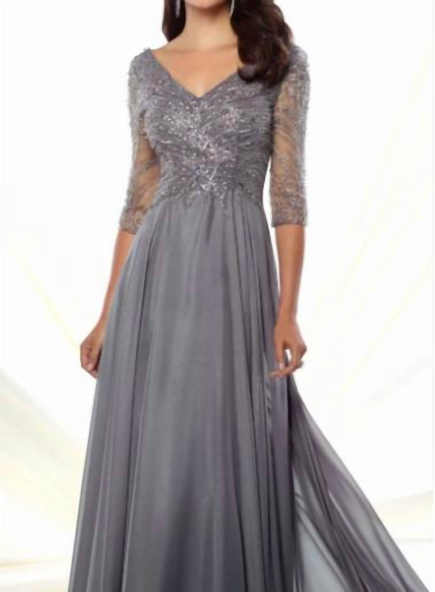 Montage by Mon Cheri Evening Dress in gray heather - women's dress