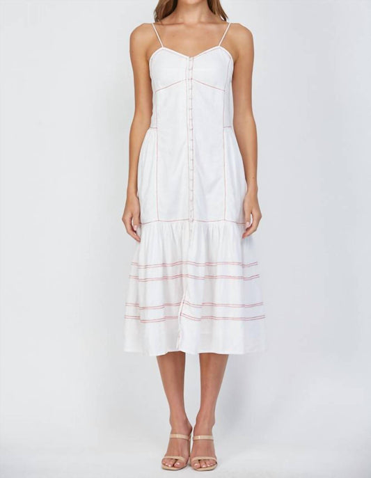 Fate - Rio Top Stitch Detail Linen Blend Dress
