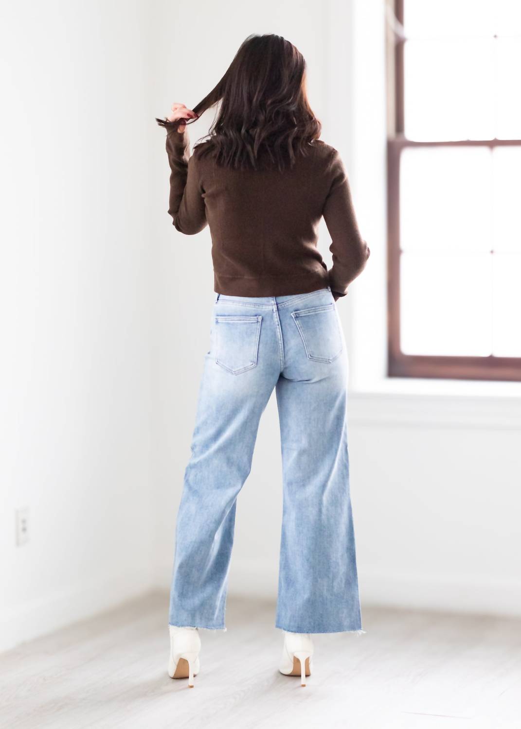Just Usa - Slim Wide Leg Cropped Jeans