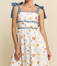 Davi & Dani - Binding Detail Smocking Summer Maxi Dress