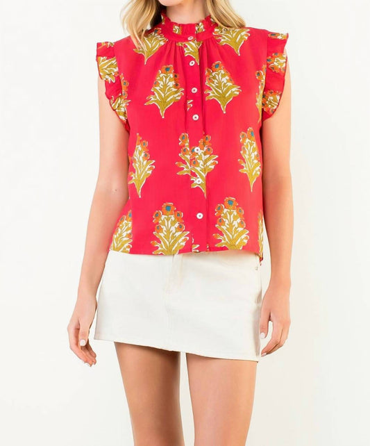 Thml - Flutter Sleeve Floral Detail Top