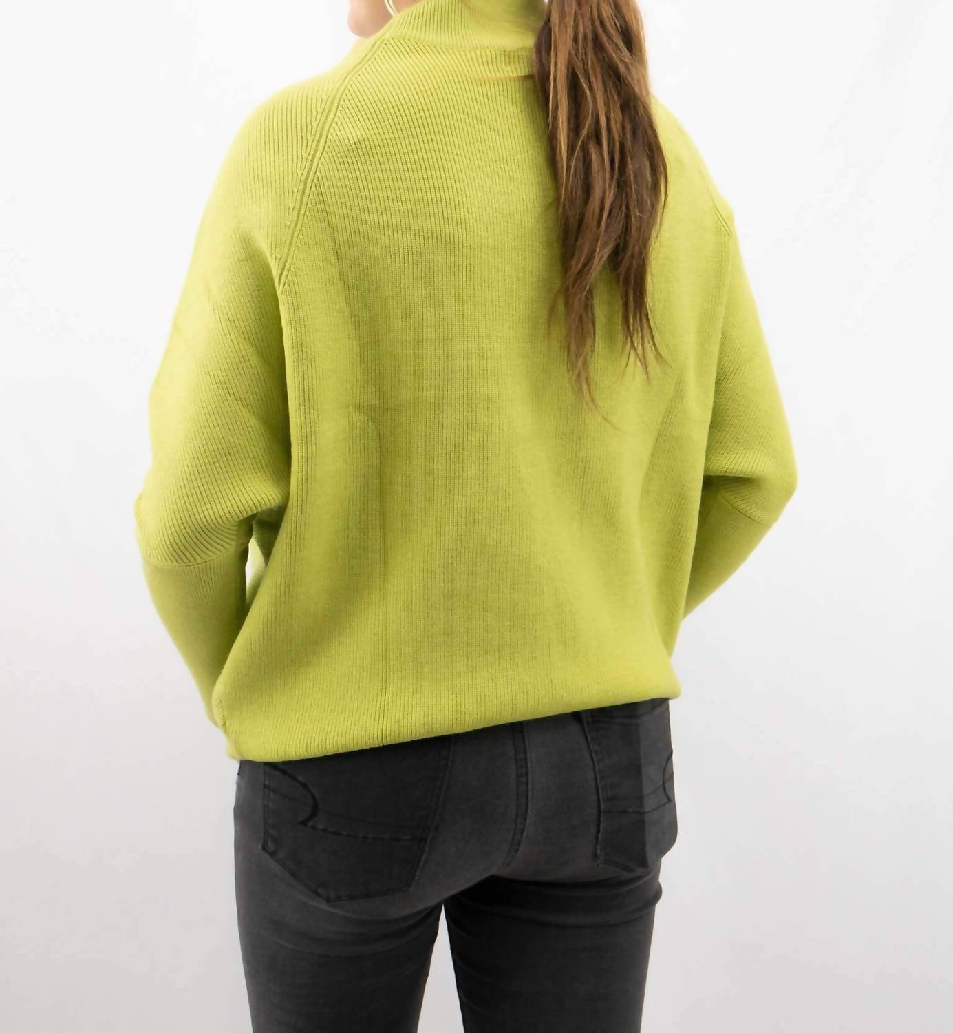 ee:some Loose Fit Turtle Neck Sweater in avocado - women's sweater - alternate view