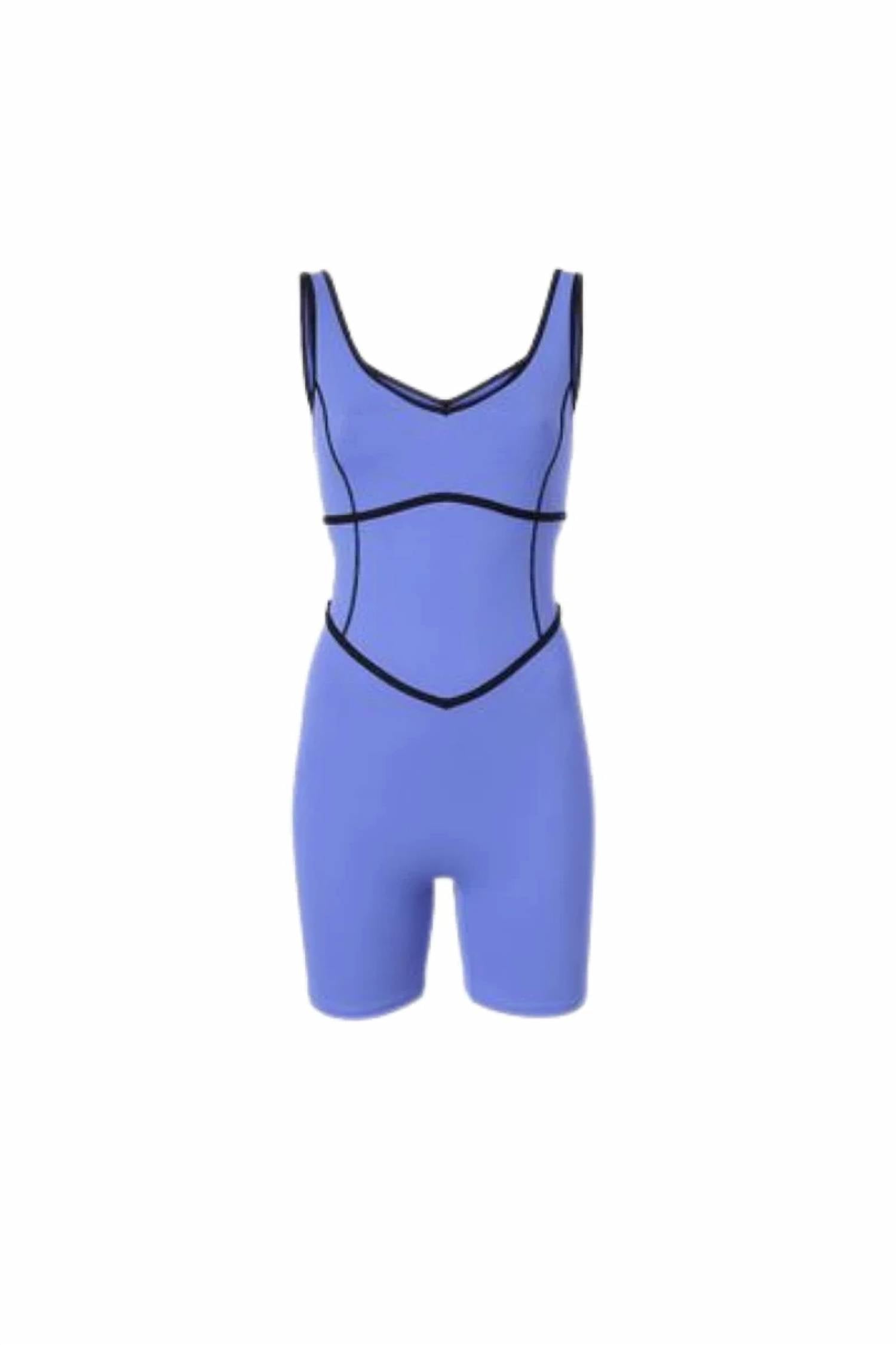 Bandier - V-neck Tempo Contrast Seam Playsuit