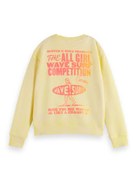 Scotch & Soda - Girls Garment Dyed Poster Print Sweatshirt