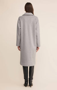 Z Supply Mason Luxe Coat in classic heather grey - women's jacket - detail view